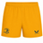 The Leinster 25/26 Away Pro Short by Castore features a yellow design with the Leinster Rugby logo on the left leg and the Castore logo on the right, as part of the official away pro range.