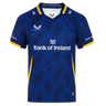 The Leinster 25/26 Third Pro Shirt by Castore features a blue design with yellow trim, wave-like pattern, Castore logo, and Bank of Ireland sponsor for ultimate rugby performance.