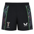 The Harlequins 22/23 3rd Pro Short by Castore features green, red, and blue accents, plus both the Harlequins rugby club and Castore logos on the front—ideal for passionate fans.