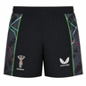 The Harlequins 22/23 3rd Pro Short by Castore features green, red, and blue accents, plus both the Harlequins rugby club and Castore logos on the front—ideal for passionate fans.