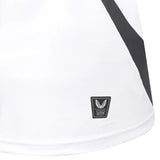 Close-up of the Bath Rugby 25/26 Away Jersey by Castore, showing a black diagonal stripe and a small rectangular authenticity label near the hem.
