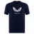 USA Rugby Eagles Logo Tee 22/23 by Castore: a navy blue t-shirt featuring a white eagle wings graphic and "EAGLES" on the chest, inspired by the USA Rugby Eagles.