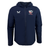 The Women's USA Rugby Rain Jacket by Castore is a stylish navy hooded jacket featuring the USA Rugby and Castore logos, perfect for female rugby fans.