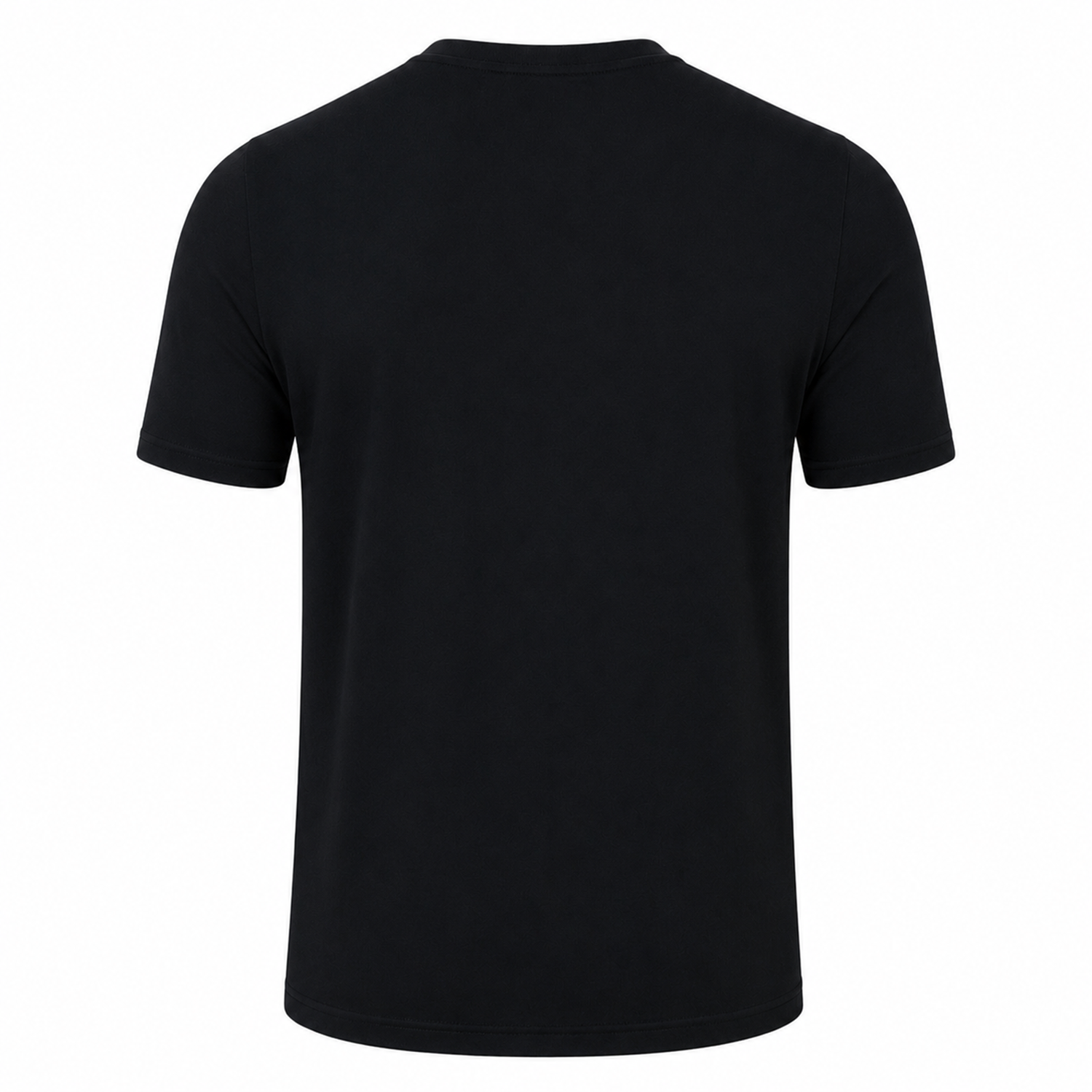 A plain black Harlequins 22/23 Heritage Cotton Tee by Castore, shown from the back against a white background.