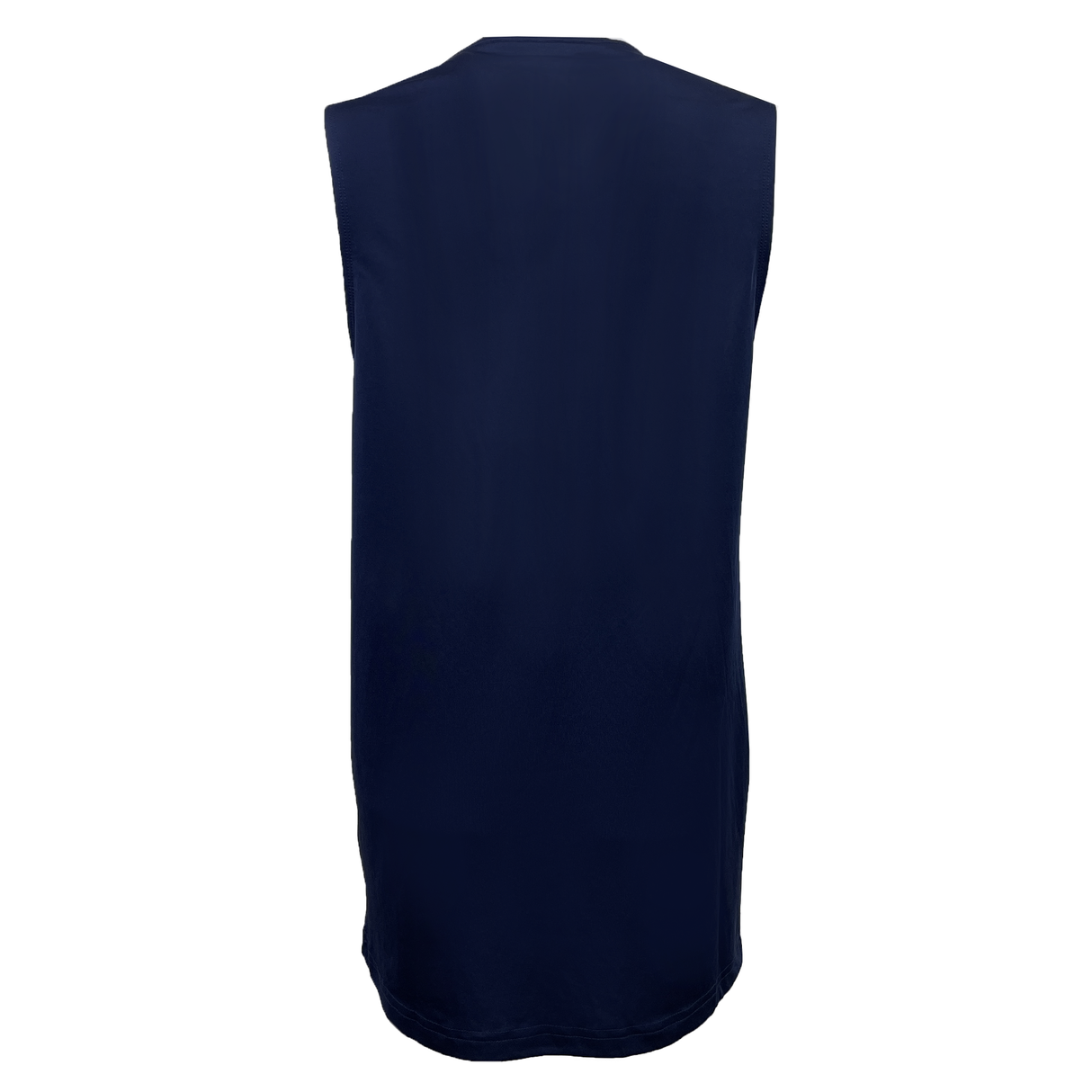 The navy blue Castore top, shown from the back, features a simple design reminiscent of the USA Rugby Marble Printed Training Singlet by Castore.