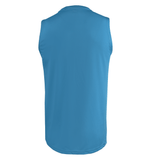 The USA Rugby Dot Printed Training Singlet by Castore is a sleeveless blue top, shown from the back, ideal for rugby fans.