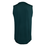 Back view of the USA Rugby Dot Printed Training Singlet by Castore, a sleeveless dark green athletic shirt made from lightweight dot fabric with a rounded neck.