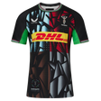 The Harlequins 23/24 Pro 3rd Jersey by Castore features a geometric design, DHL sponsor, Castore branding, and the Harlequins club crest on the chest.