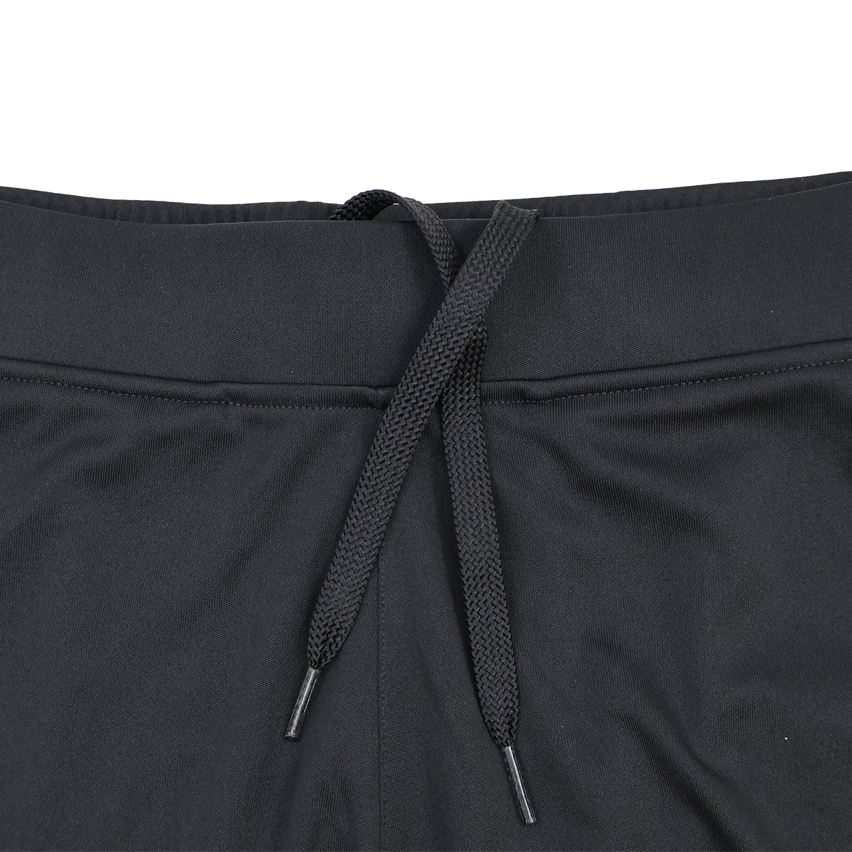 Close-up of the Saracens Pro Home Shorts 23/24 by Castore, highlighting the tied black drawstring on the waistband and showcasing the smooth, moisture-wicking fabric from Castore.