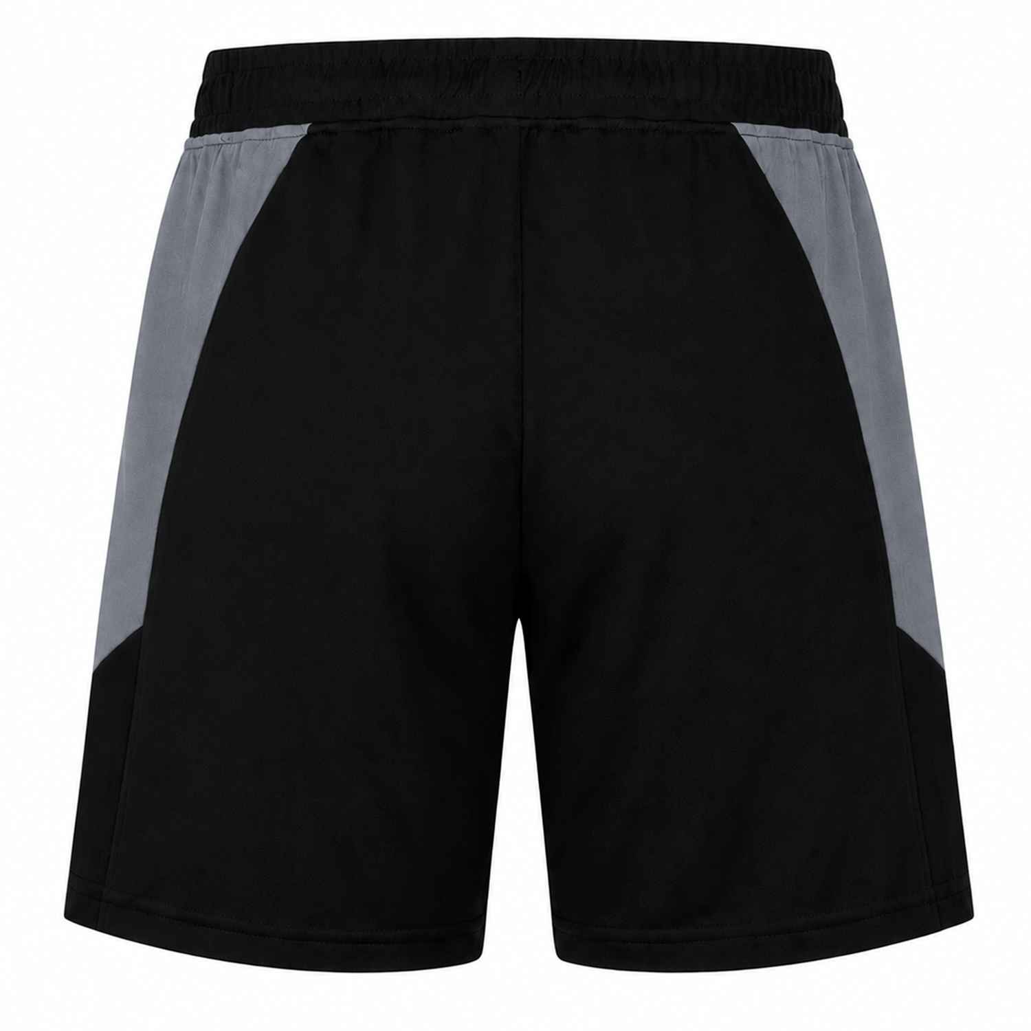 Saracens 24/25 Pro Players Gym Training Shorts by Castore, featuring gray side panels, are displayed from the back against a white background.