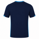 The Castore Leinster 23/24 SS Travel Tee is shown from the back in navy with light blue trim against a white background.