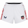 The USA Rugby 24/25 7s Olympic Pro Away Short by Castore features red diagonal side stripes, a "Castore" logo on the left, and a USA Rugby shield patch on the right.