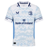 The Castore Leinster 24/25 Replica Away Jersey features a light blue and white zigzag design, sponsorship logos, and three stars above the club crest on the chest.