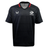 The Saracens 24/25 Replica Home Jersey by Castore features black short sleeves, a red collar, the Castore logo on the right chest, and a three-star Saracens badge on the left—a must-have classic for rugby fans.