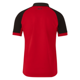 The back view of a red and black RC Toulon Home Rugby Jersey 23/24 by Nike.