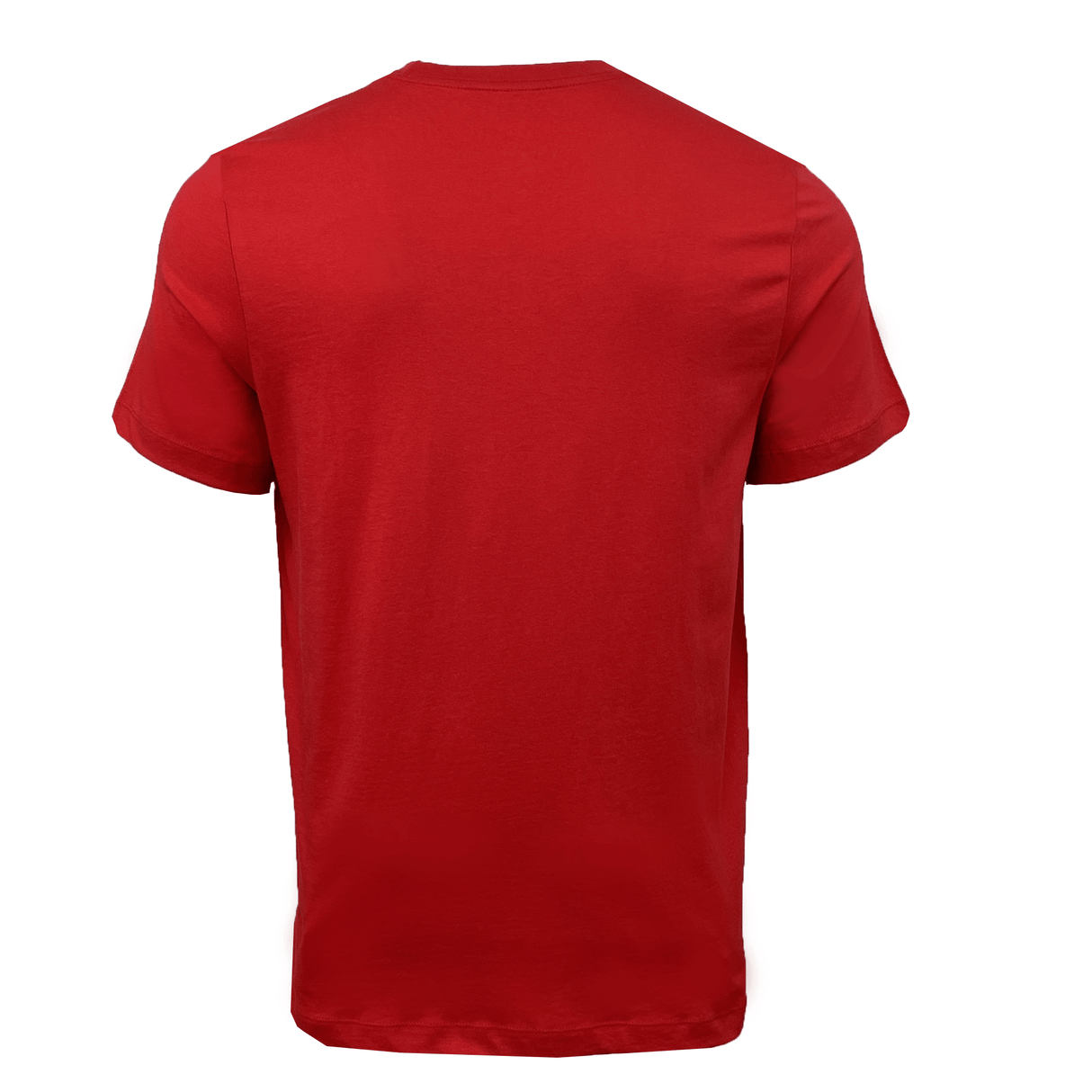 Back view of the RC Toulon Evergreen Tee by Nike, a plain red short-sleeve T-shirt, on a white background.