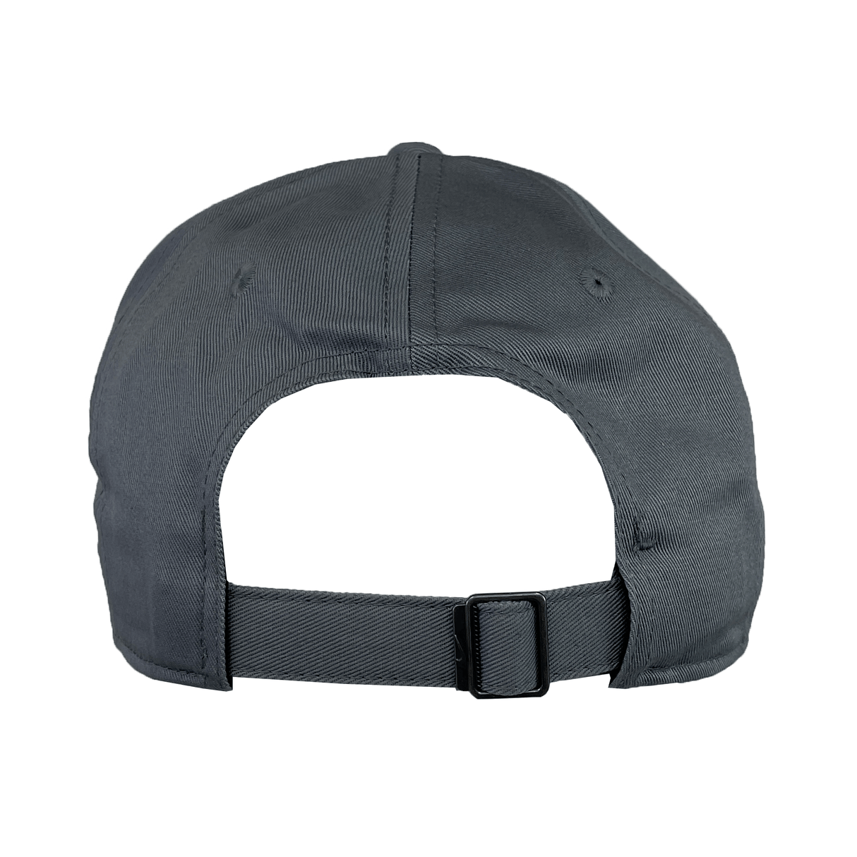 Back view of the dark gray RC Toulon Heritage 86 Cap by Nike, featuring an adjustable strap and buckle with a subtle nod to Rugby Club Toulonnais.