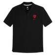 The RC Toulon 25/26 Pique Polo by Nike is a black polo shirt with a red embroidered RC Toulon crest and a red Nike swoosh on the left chest.