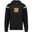 The WRS Augusta Tonga Heritage Prep Vintage Shield Hoodie is black with white sleeve stripes and features a colorful crest with a bird and "1944" on the chest.