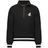 The EMB Augusta Women's Vintage Tonga Heritage Prep Pullover is a black quarter-zip with white stripes on cuffs and hem, featuring a small dove holding an olive branch and "1924" on the left chest for a classic touch.