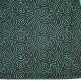 Featuring green geometric spirals and circular patterns on black, the Las Serpientes Mexico Rugby Training Jersey by Credo Rugby showcases bold semicircles, straight lines, and concentric shapes inspired by Mexican design.