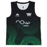 Show your support for Las Serpientes with this black and green Credo Rugby tank top, featuring Aztec-inspired patterns, sponsor logos, and "SERPIENTES" beneath a snake emblem—ideal for fans of Mexico rugby.