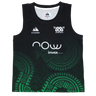 Show your support for Las Serpientes with this black and green Credo Rugby tank top, featuring Aztec-inspired patterns, sponsor logos, and "SERPIENTES" beneath a snake emblem—ideal for fans of Mexico rugby.