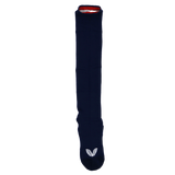 The USA Rugby 22/23 Home Sock by Castore is a long navy sock with a white winged logo near the toe—ideal for USA Rugby fans or for relaxing at home.
