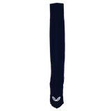 A single long black USA Rugby 23/24 Training Sock by Castore, featuring a white winged logo near the toe, shown on a plain white background.