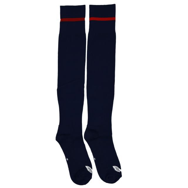 Show your Eagles pride with the USA Rugby 24/25 Home Socks by Castore—long navy blue socks featuring a single red stripe near the top, perfect for dedicated fans.