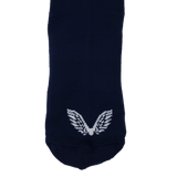 The USA Rugby 24/25 Home Socks by Castore, in navy blue with a white eagle logo near the toe, are ideal for Eagles fans and shown on a plain white background.