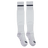 The USA Rugby 24/25 Away Socks by Castore are long, white rugby socks featuring a single dark stripe near the top, shown laid flat on a white background.