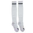 The USA Rugby 24/25 Away Socks by Castore are long, white rugby socks featuring a single dark stripe near the top, shown laid flat on a white background.
