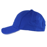 The Leinster Snap Back Cotton Twill Cap 24/25 by Castore is displayed in blue from a side profile against a plain white background.