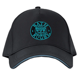 Bath Club Cap 24/25 by Castore featuring a bold blue "Bath Rugby" emblem on the front, expertly crafted by Castore.
