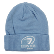The Leinster Club Beanie 24/25 by Castore is a light blue knit beanie with a folded brim, featuring white embroidered Leinster Rugby logo and text on the front—ideal for any fan.