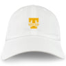 Show your support with the Tacoma Tsunami Rugby Adult Low-Profile Cotton Twill Dad Cap by EMB S&S Activewear, featuring a white twill design and a bold yellow "T" with "Tacoma Rugby" embroidered on the front.