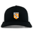 The University of Tennessee Retro Trucker Cap by EMB S&S Activewear features a black and white design with the Tennessee Rugby logo in orange, black, and white on the front, plus an embroidered finish and adjustable snapback closure.