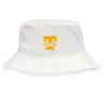 The EMB S&S Activewear Tacoma Tsunami Rugby Crusher Bucket Cap is a cotton twill hat featuring a yellow "T" and "Tacoma Rugby" on the front, offering classic style and dependable sun protection.