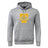 The Tacoma Tsunami Rugby Club Hoodie by WRS Canterbury is a gray hoodie with a front pocket, featuring a large yellow "T" and "Tacoma Rugby" in yellow printed on the chest.