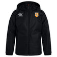 The University of Tennessee Club Vaposhield Stadium Jacket by EMB Canterbury features a front zipper, water-repellent fabric, the Canterbury logo on the right chest, and the Tennessee Soccer Club crest on the left.