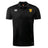 The Tacoma Tsunami Rugby Club Dry Polo by EMB Canterbury is a black, short-sleeve collared shirt with breathable Vapodri Technology, a small white Canterbury logo, and a yellow "T" Tennessee Tech logo on the chest.