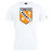 The University of Tennessee Club Plain Tee by WRS Canterbury is a cotton blend white t-shirt with a shield-shaped Tennessee Rugby logo in orange, black, and white featuring “EST. 1970,” a torch, and a star.
