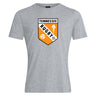 The University of Tennessee Club Plain Tee by WRS Canterbury is a light gray cotton blend shirt featuring a "Tennessee Rugby" logo with orange and black accents and "Est. 1970" on the front.