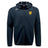 The Tacoma Tsunami Rugby Tempo Vapodri Full-Zip Hoodie by EMB Canterbury is a black hoodie with a hood, drawstrings, yellow "T" and "Tough Rugby" text on the left chest, a white logo on the right shoulder, and moisture-wicking comfort.
