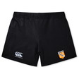 The EMB Canterbury University of Tennessee Women's Yokohama Short features a "Canterbury" logo on the left leg and a "Tennessee Rugby" patch on the right, displayed against a white background.