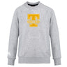 The Tacoma Tsunami Rugby Club Crew Sweatshirt by WRS Canterbury is a gray, ultra-soft top featuring "Tacoma Rugby" and a bold yellow "T" on the front, plus an embroidered CCC logo on the left sleeve.