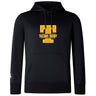 The Tacoma Tsunami Rugby Club Lightweight Hoodie by WRS Canterbury features a black design with a large yellow "T" and "Tacoma Rugby" on the front, plus a drawstring hood and front pocket.