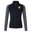 The University of Tennessee Women's Elite First Layer by EMB Canterbury is a black and gray long-sleeve pullover featuring a quarter-zip neck, left chest crest logo, and advanced VapoDri technology for moisture control.