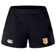The EMB Canterbury University of Tennessee Women's Advantage Short 2.0 features a white Canterbury logo on the left leg and a Tennessee Rugby badge on the right—ideal rugby shorts for both training and matches.